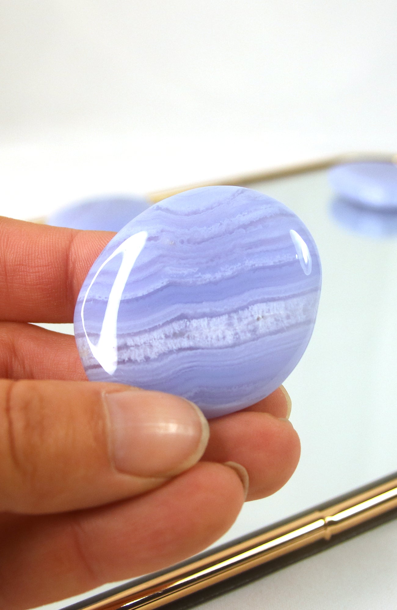 Blue Lace Agate Palmstone